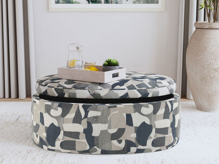 St. Helena - Oval Storage Ottoman With Removable Top - Indigo