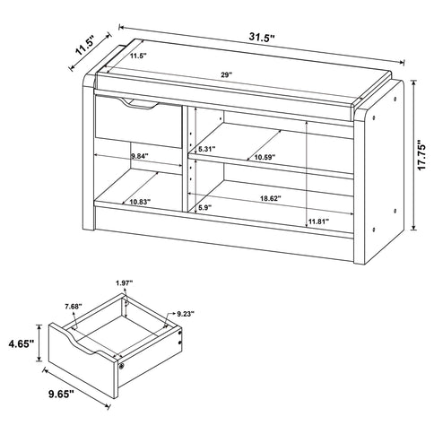 Astor - Open Shelf Storage Bench