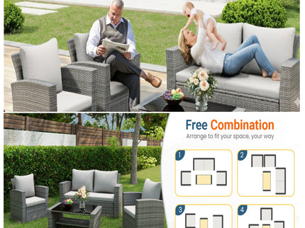 Modern Patio Set With Table And Cushions