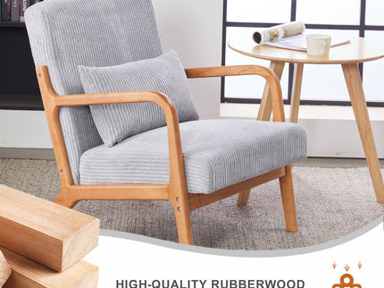 Accent Arm Chair With Pillow Upholstered