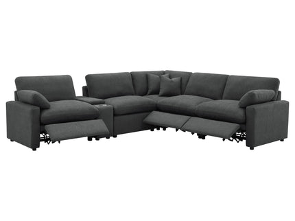 Hollander - 6 Piece Modular Power Reclining Sectional - Dark Gray