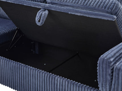 Convertible U-Shaped Sectional Sofa Bed With USB Ports And Storage