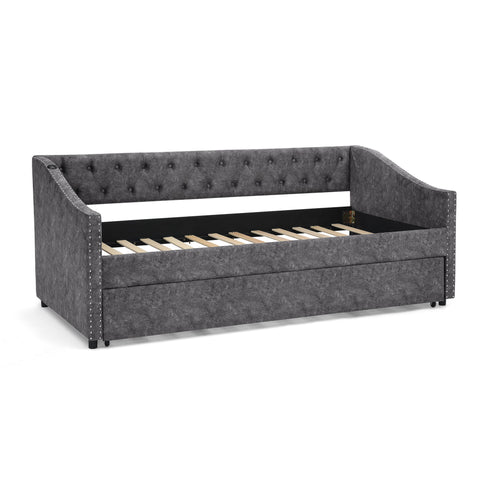 Upholstered Daybed With USB Charging & Pull Out Bed