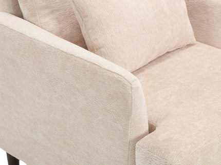 Modern Mid Century Wood Frame Armchair With Tufted Design