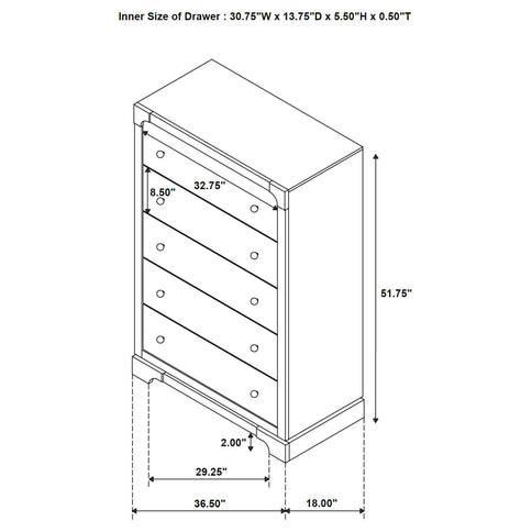 Harbington - 5 Drawer Chest - Chocolate