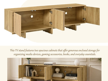 Retro Style TV Stand With Wavy Door