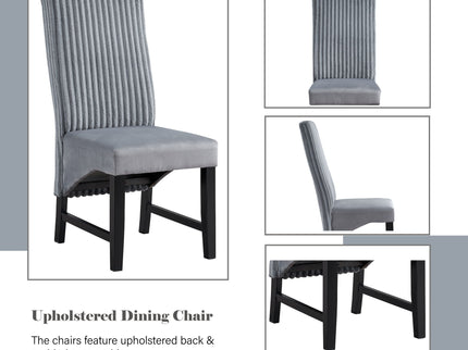 Kini - Corduroy Side Chair (Set of 2) - Black / Gray