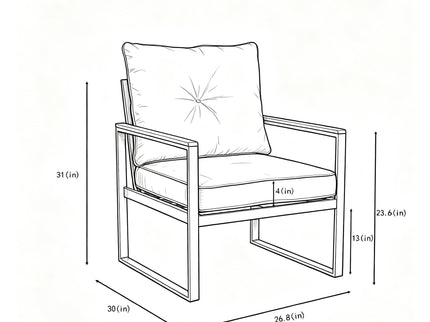 Oversized Outdoor Conversation Set, 5 Seater - Blue
