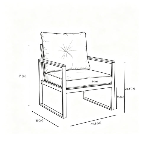 Oversized Outdoor Conversation Set, 5 Seater - Blue