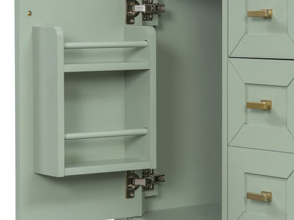 Bathroom Vanity With Sink, 3 Drawers & Cabinet With 2 Tier Door Storage Rack, Soft Close Doors & Drawers