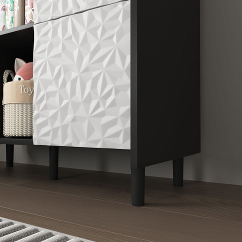 Modern Sideboard Buffet Cabinet With Doors And Unique Panel Styling