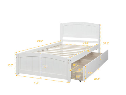 Platform Bed & Headboard, Footboard And Wood Slat Support