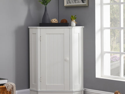Bathroom Cabinet Triangle Corner Storage Cabinet With Adjustable Shelf Modern Style