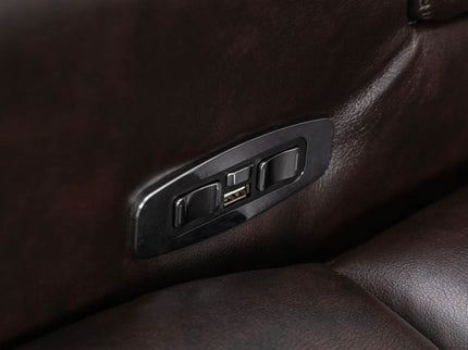 Power Recliner With Storage Arms, Cupholders, Swivel Tray Table And Cell Phone Stand - Brown