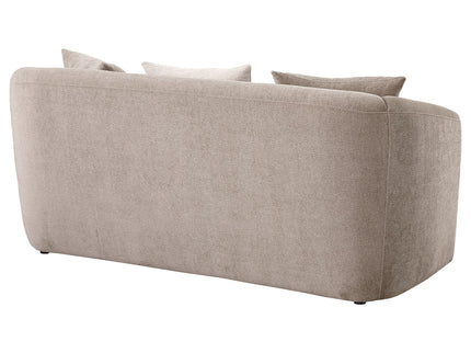 Silvana - Upholstered Rolled Loveseat With Curved Back And Foam Cushions - Beige