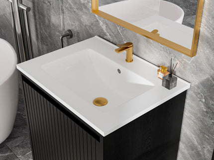 Bathroom Vanity With Ceramic Sink, Floor-Standing Design, Soft-Closing Drawers