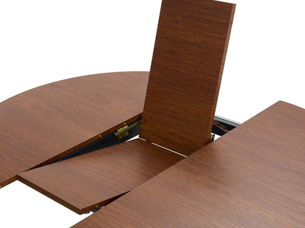 Extendable Round Dining Table - Walnut