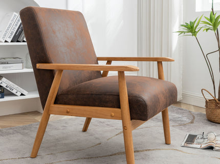 Wide Arm Chair - Light Brown