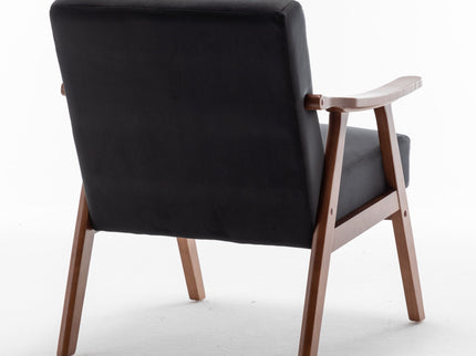 Mid Century Modern Accent Chair With Solid Wood Frame And Extra Thick Backrest