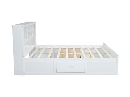 Platform Bed With Multi Storage Headboard, USB And Drawers