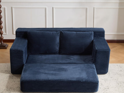 Comfortable Deep Seat Loveseat Sofa Bed, Reversible Cushion With Pillows