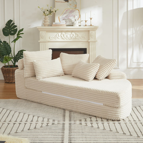 Semi Circular 2 In 1 Sofa Bed With Neck Pillow