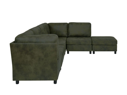 Upholstered Modular Sectional With Custom Configuration And Removable Cushions