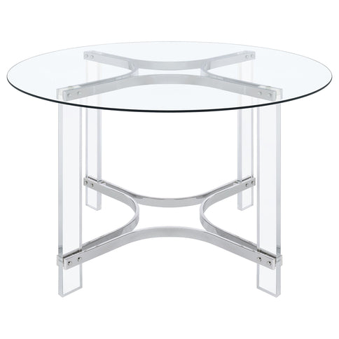 Uptown - 5 Piece Round Dining Set - Chrome