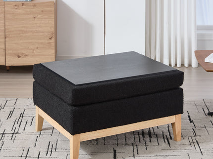 Upholstered Storage Ottoman With Reversible Lid Coffee Table, Foot Stool