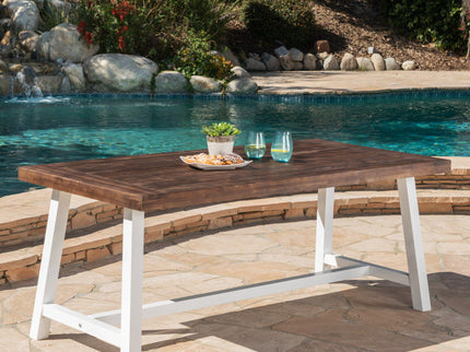 Outdoor Sandblast Finish Acacia Wood Dining Table