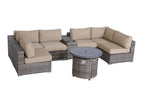 Light Brown / 2 Pc. Sectional Sofa, Fire Pit