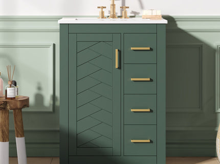 Modern Bathroom Vanity With 1 Door And 3 Drawers