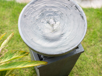 Zen Bowl Water Fountain, Outdoor Bird Feeder / Bath Fountains, Relaxing Water Feature For Garden