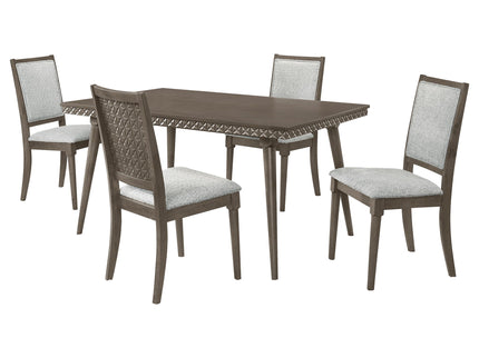 Perkins - 5 Piece Rectangular Dining Set With Chairs - Dark Brown