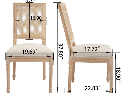 Dining Chairs With Square Back (Set of 2)