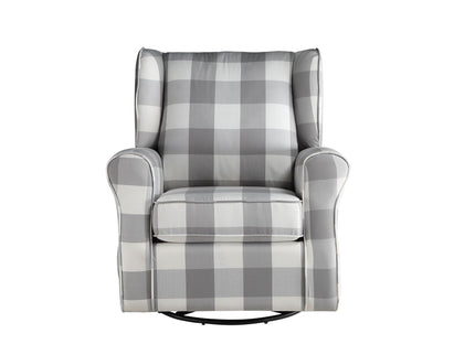 Patli - Glider Chair With Swivel - Gray / White
