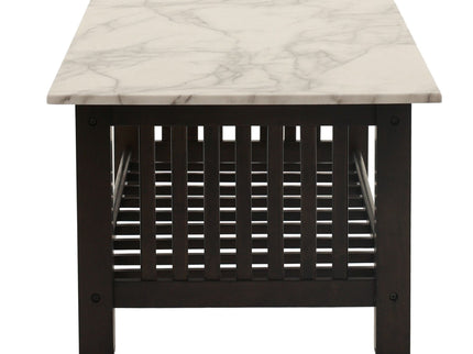 3 Piece Occasional Table Set, 1 Coffee Table And 2 End Tables, Open Storage Design - Walnut