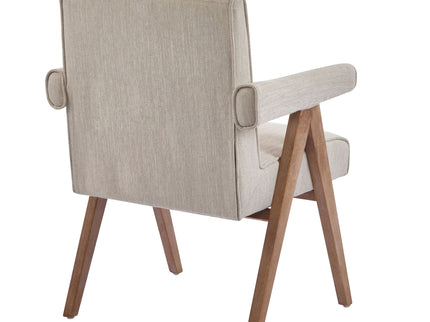 Contemporary Poppy Fabric Dining Armchair With Rubberwood Legs
