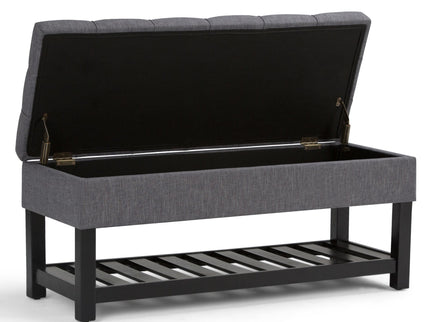 Saxon - Upholstered Transitional Storage Ottoman Bench