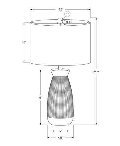 Lighting, Table Lamp, Ceramic, Contemporary - Gray
