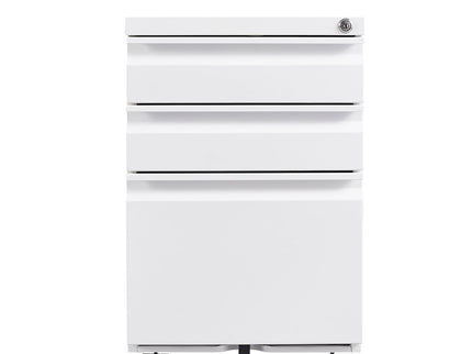 Contemporary 3 Drawer Mobile Filing Cabinet With Lock, Metal Office Storage For Legal / Letter Size