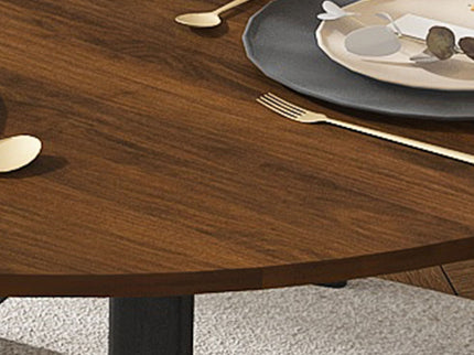 Round Dining Table With Extendable Blades, X Base