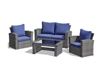 Modern Patio Set With Table And Cushions