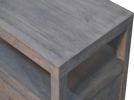 2 Drawer Open Bedside Table - Gray Ash