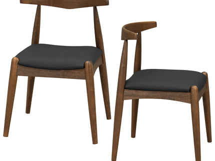 5 Piece Dining Set With 1 Table And 4 Upholstered Chairs - Walnut / Black