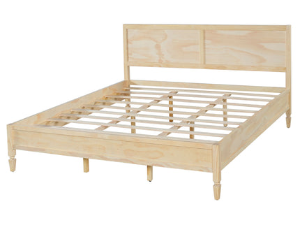 Classic Platform Bed Frame With Panel Headboard