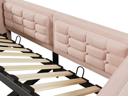 Upholstered Hydraulic Storage Daybed With USB & Type C Charging