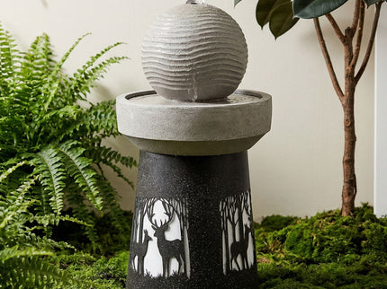 Outdoor Garden Lantern With Warm LED Light Deer Silhouette Decorative Landscape Light For Patio - White / Gray