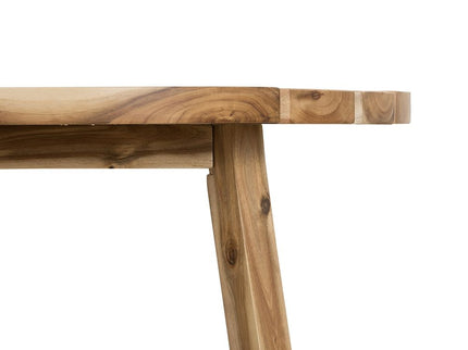 Round Dining Table, Solid Wood - Natural Wood / Brown