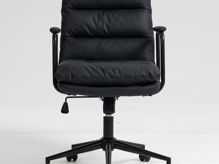 Office Chair, Mid Back Home Office Desk Task Chair With Wheels And Arms Ergonomic Computer Rolling Swivel Chair With Padded Armrest